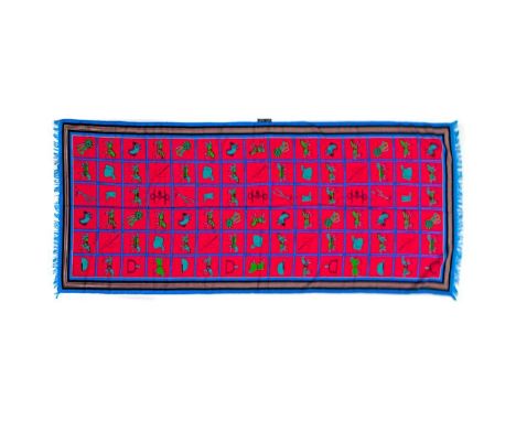 Hermes Cashmere &amp; Silk Blend Shawl. 65% Cashmere and 35% Silk. Measurements: 65" x 24" approximately. Condition: Excellen