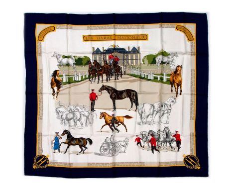 Hermes Silk Scarf Measurements: 35 x 35". Condition: Excellent - shows very minor evidence of handling. Shipping: Domestic: F