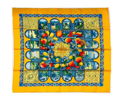 Hermes Silk Scarf Measurements: 35 x 35". Condition: Excellent - shows very minor evidence of handling. Shipping: Domestic: F