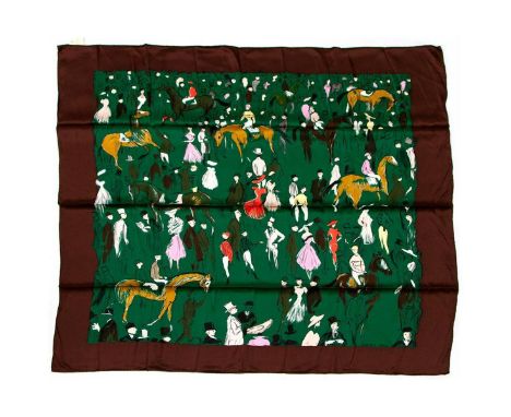 Hermes Silk Scarf Measurements: 35 x 35". Condition: Excellent - shows very minor evidence of handling. Shipping: Domestic: F