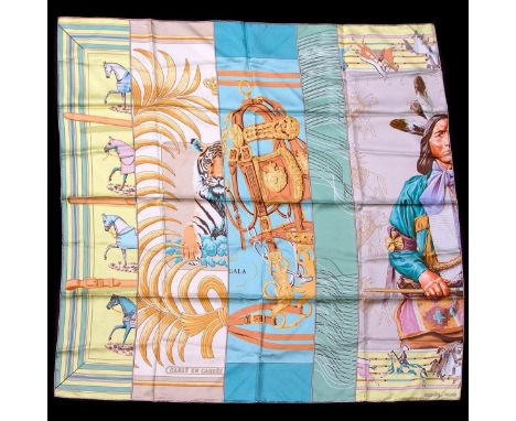 Hermes Silk Scarf Measurements: 35 x 35". Condition: Excellent - shows very minor evidence of handling. Shipping: Domestic: F
