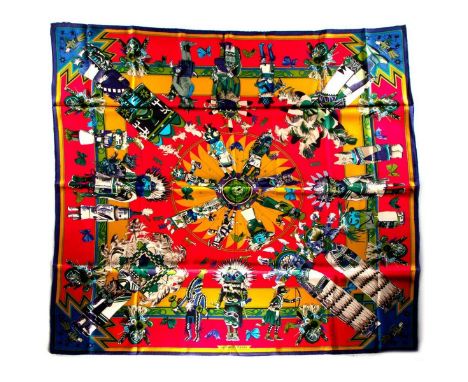 Hermes Silk Scarf Measurements: 35 x 35". Condition: Excellent - shows very minor evidence of handling. Shipping: Domestic: F