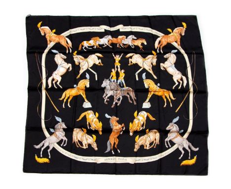 Hermes Silk Scarf Measurements: 35 x 35". Condition: Excellent - shows very minor evidence of handling. Shipping: Domestic: F