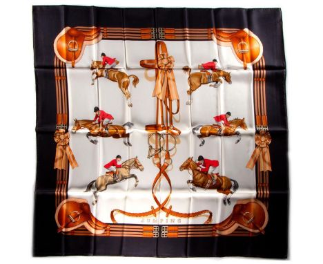Hermes Silk Scarf Measurements: 35 x 35". Condition: Excellent - shows very minor evidence of handling. Shipping: Domestic: F