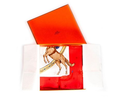 Hermes Silk Scarf Measurements: 35 x 35". Condition: Excellent - shows very minor evidence of handling. Shipping: Domestic: F