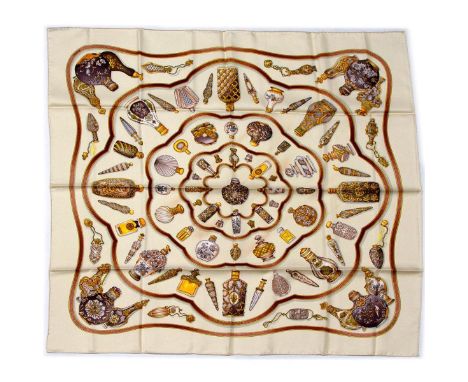 Hermes Silk Scarf Measurements: 35 x 35". Condition: Excellent - shows very minor evidence of handling. Shipping: Domestic: F