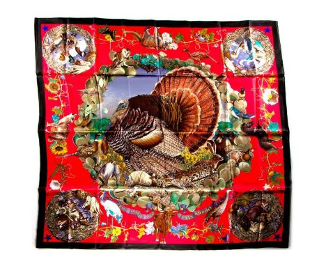 Hermes Silk Scarf Measurements: 35 x 35". Condition: Excellent - shows very minor evidence of handling. Shipping: Domestic: F