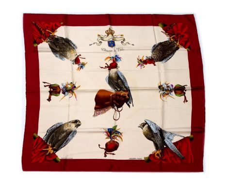 Hermes Silk Scarf Measurements: 35 x 35". Condition: Excellent - shows very minor evidence of handling. Shipping: Domestic: F