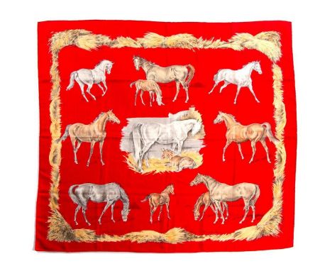 Hermes Cashmere &amp; Silk Blend Scarf. 65% Cashmere and 35% Silk.&nbsp; Measurements: 35" x 35" approximately. Condition: Ex