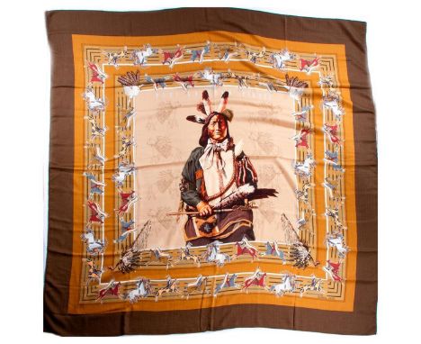 Hermes Cashmere &amp; Silk Blend Shawl. 65% Cashmere and 35% Silk. Measurements: 53" x 53" approximately. Condition: Excellen