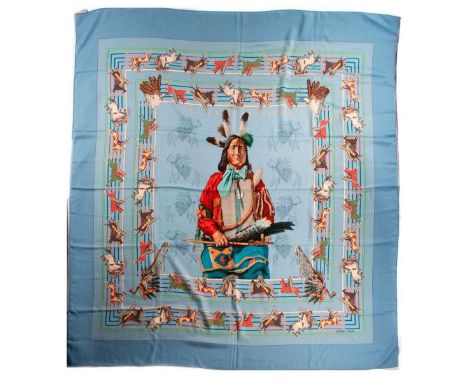 Hermes Cashmere &amp; Silk Blend Shawl. 65% Cashmere and 35% Silk. Measurements: 53" x 53" approximately. Condition: Good - G
