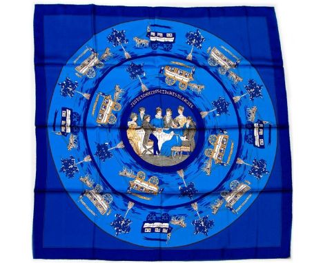 Hermes Silk Scarf Measurements: 35 x 35". Condition: Excellent - shows very minor evidence of handling. Shipping: Domestic: F