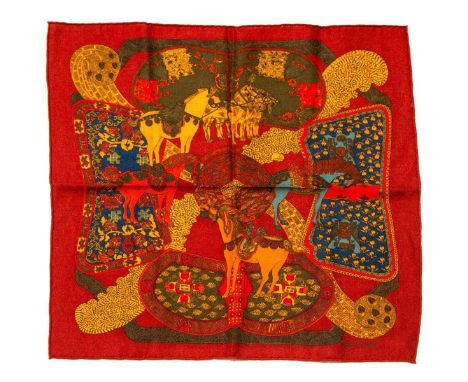 Hermes 65% Cashmere and 35% Silk Pocket or Purse Scarves made in France. Measurements:&nbsp;16 x 16 in.&nbsp;approximately. C
