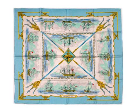 Hermes Silk Scarf Measurements: 35 x 35". Condition: Excellent - shows very minor evidence of handling. Shipping: Domestic: F