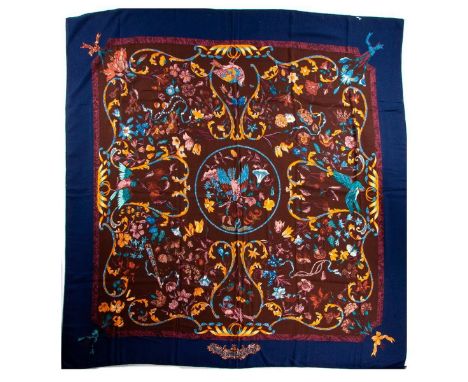 Hermes Cashmere &amp; Silk Blend Shawl. 65% Cashmere and 35% Silk. Measurements: 53" x 53" approximately. Condition: Excellen