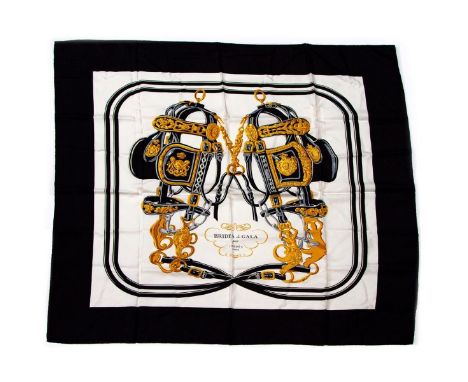 Hermes Silk Scarf Measurements: 35 x 35". Condition: Excellent - shows very minor evidence of handling. Shipping: Domestic: F