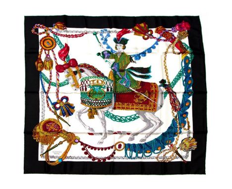 Hermes Silk Scarf Measurements: 35 x 35". Condition: Excellent - shows very minor evidence of handling. Shipping: Domestic: F