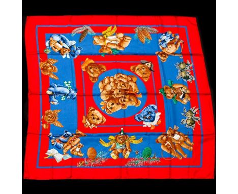 Hermes Silk Scarf Measurements: 35 x 35". Condition: Excellent - shows very minor evidence of handling. Shipping: Domestic: F