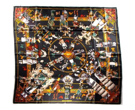 Hermes Silk Scarf Measurements: 35 x 35". Condition: Excellent - shows very minor evidence of handling. Shipping: Domestic: F
