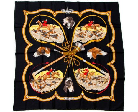 Hermes Silk Scarf Measurements: 35 x 35". Condition: Excellent - shows very minor evidence of handling. Shipping: Domestic: F
