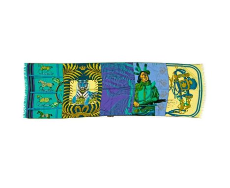 Hermes Cashmere &amp; Silk Blend Shawl. 65% Cashmere and 35% Silk. Measurements: 65" x 24" approximately. Condition: Excellen