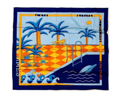 Two Hermes 100% Cotton Scarves made in France. Measurements: 26 x 26 in.&nbsp;approximately. Condition: Excellent - shows ver