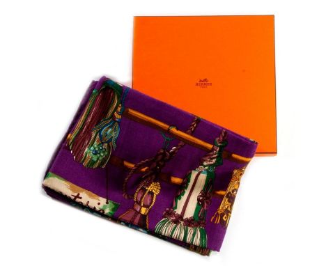 Hermes Cashmere &amp; Silk Blend Shawl. 65% Cashmere and 35% Silk. Measurements: 53" x 53" approximately. Condition: Excellen