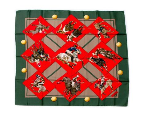 Hermes Silk Scarf Measurements: 35 x 35". Condition: Excellent - shows very minor evidence of handling. Shipping: Domestic: F