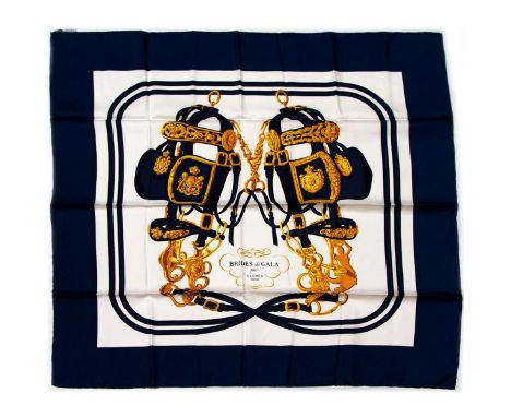 Hermes Silk Scarf Measurements: 35 x 35". Condition: Excellent - shows very minor evidence of handling. Shipping: Domestic: F