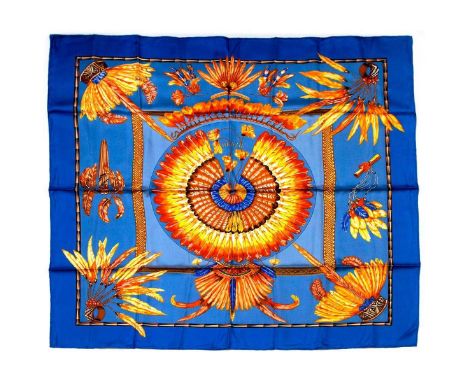 Hermes Silk Scarf Measurements: 35 x 35". Condition: Excellent - shows very minor evidence of handling. Shipping: Domestic: F