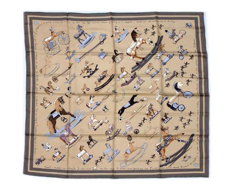 Hermes Silk Scarf Measurements: 35 x 35". Condition: Excellent - shows very minor evidence of handling. Shipping: Domestic: F