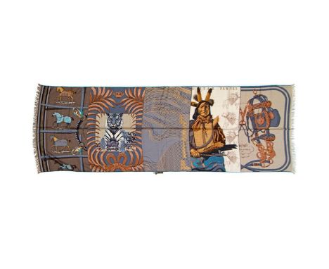 Hermes Cashmere &amp; Silk Blend Shawl. 65% Cashmere and 35% Silk. Measurements: 65" x 24" approximately. Condition: Excellen