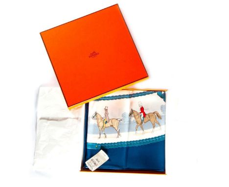 Hermes Silk Scarf Measurements: 35 x 35". Condition: Excellent - shows very minor evidence of handling. Shipping: Domestic: F