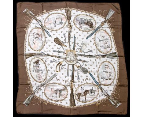 Hermes Silk Scarf Measurements: 35 x 35". Condition: Excellent - shows very minor evidence of handling. Shipping: Domestic: F