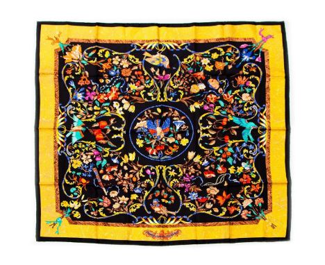Hermes Silk Scarf Measurements: 35 x 35". Condition: Excellent - shows very minor evidence of handling. Shipping: Domestic: F