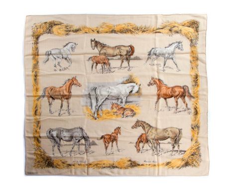 Hermes Cashmere &amp; Silk Blend Scarf. 65% Cashmere and 35% Silk. Condition: Good - Gently used with signs of wear, light sc