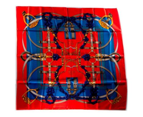 Hermes Silk Scarf Measurements: 35 x 35". Condition: Excellent - shows very minor evidence of handling. Shipping: Domestic: F