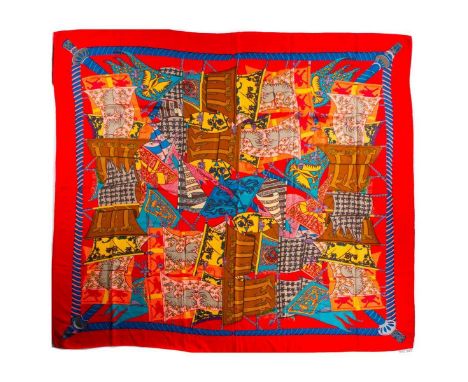 Hermes Cashmere &amp; Silk Blend Shawl. 65% Cashmere and 35% Silk. Measurements: 53" x 53" approximately. Condition: Good - G