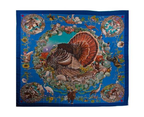 Hermes Cashmere &amp; Silk Blend Shawl. 65% Cashmere and 35% Silk. Measurements: 53" x 53" approximately. Condition: Good - G