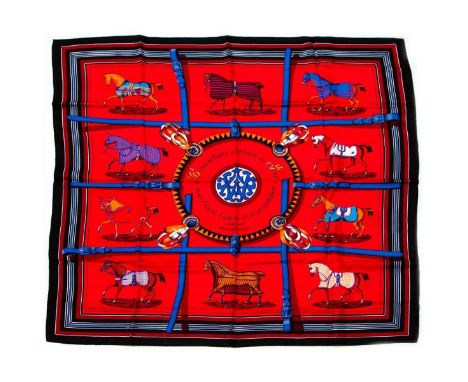 Hermes Silk Scarf Measurements: 35 x 35". Condition: Excellent - shows very minor evidence of handling. Shipping: Domestic: F