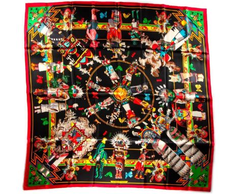 Hermes Silk Scarf Measurements: 35 x 35". Condition: Excellent - shows very minor evidence of handling. Shipping: Domestic: F
