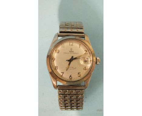 Tudor, a 1960's gent's Prince Oysterdate wrist watch with Rotor self-winding movement, the silvered dial with Arabic numerals
