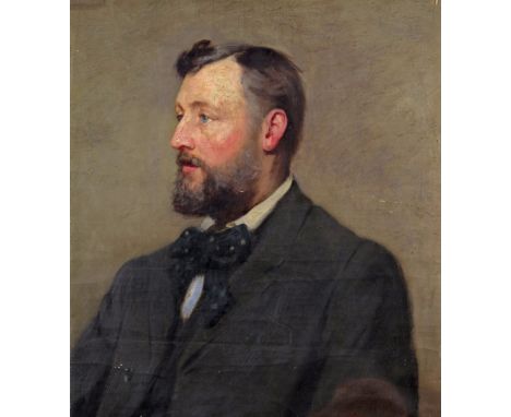Mark Senior (1862-1927) Portrait of a Yorkshire Businessman Signed verso Oil on canvas, unframed 63.5 x 56cm