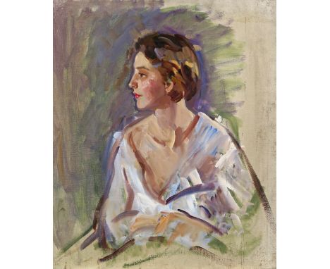 ‡ Wilfred Gabriel de Glehn RA (1870-1951) Sketch for Rhoda Studio stamp on stretcher verso numbered 37 Oil on canvas, unframe