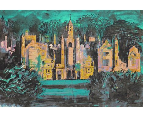 ‡ John Piper (1903-1992) Harlaxton Manor Signed and inscribed AP Lithograph, Levinson 275, from 1977 46 x 68cm
