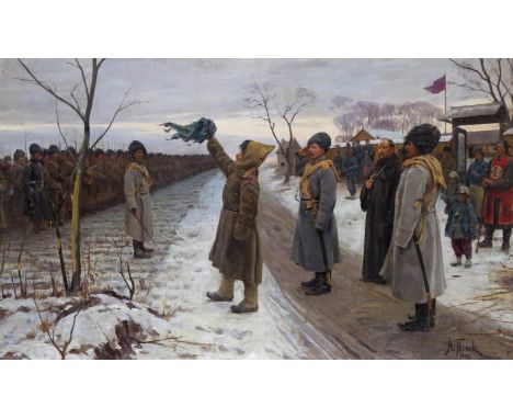 AMENDED - A. Popov (Russian, early 20th Century)Scene from the Russian occupation of Northern Manchuria in the early 20th Cen