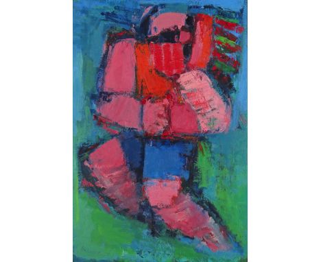 ‡ Klaus Friederberger (German/Australian/British b.1922) Girl playing  Signed Oil on canvas 76 x 51cm Provenance: Hamilton Ga