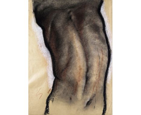 ‡ Tomas Watson (b.1971)  Back study Charcoal and chalks on buff paper 77 x 57cm ++Light creasing and one or two small tears t