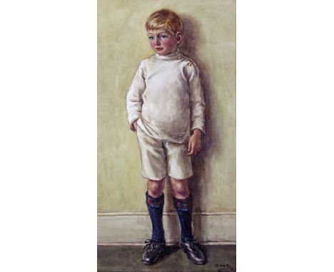 ‡ Cicely Mary Barker (1895-1973) Portrait of a young boy Signed with initials and dated 1917 Watercolour over pencil 53 x 28c