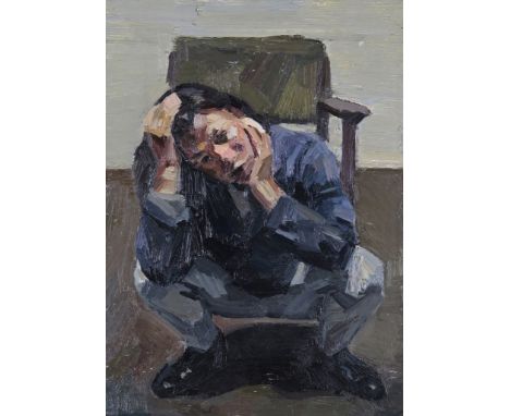 ‡ Tai Shan Schierenberg (b.1962) Crouching woman and chair, 1993 Oil on canvas 35.5 x 25.5cm Provenance: Flowers East Gallery